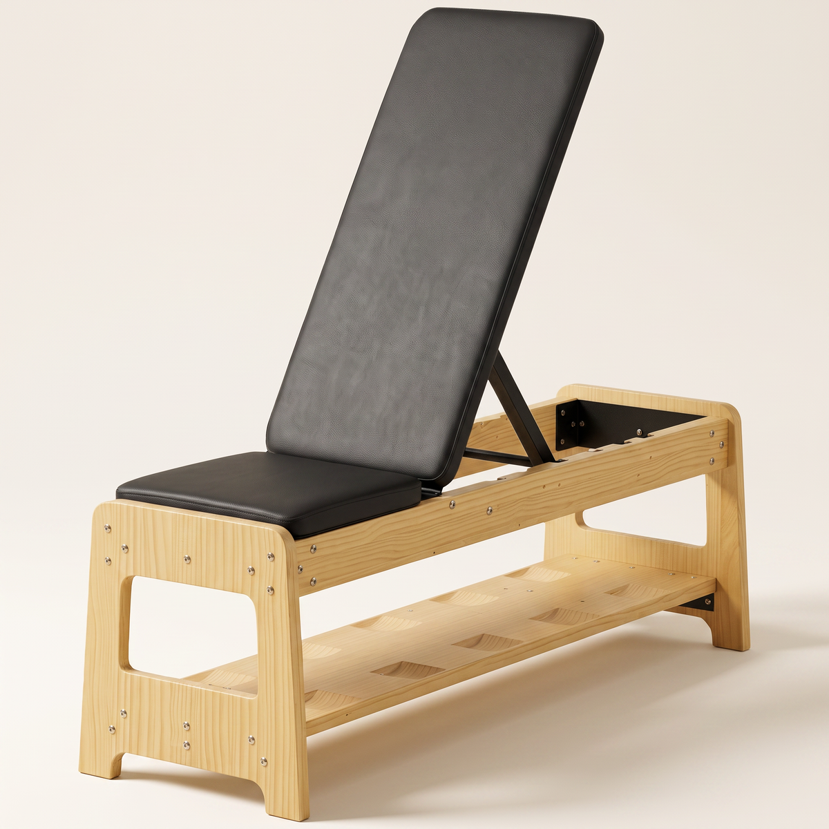 Adjustable Weight Bench with Built-In Dumbbell Storage Rack