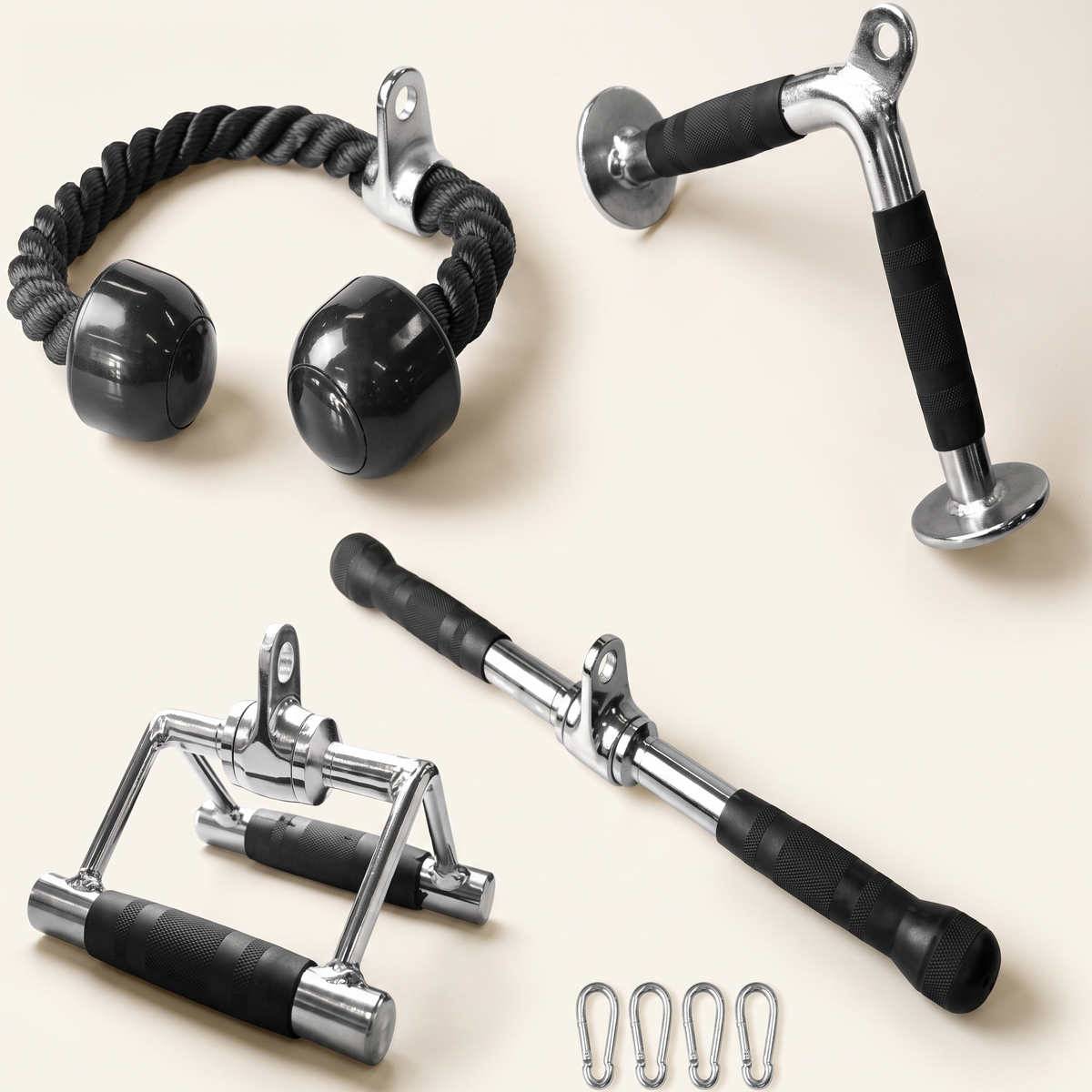 4-Piece Cable Machine Attachment Set