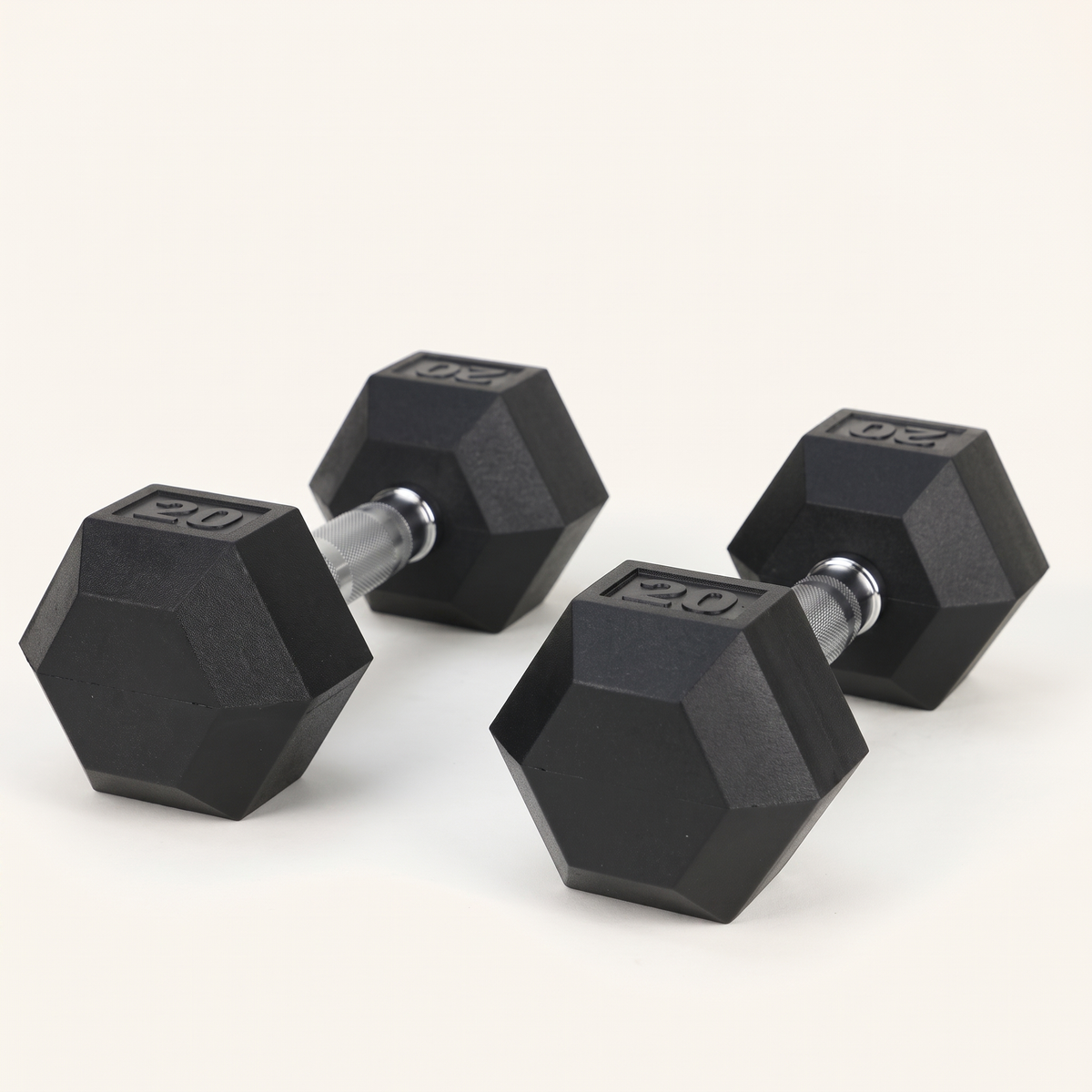 20 lb Rubber Hex Dumbbell Pair