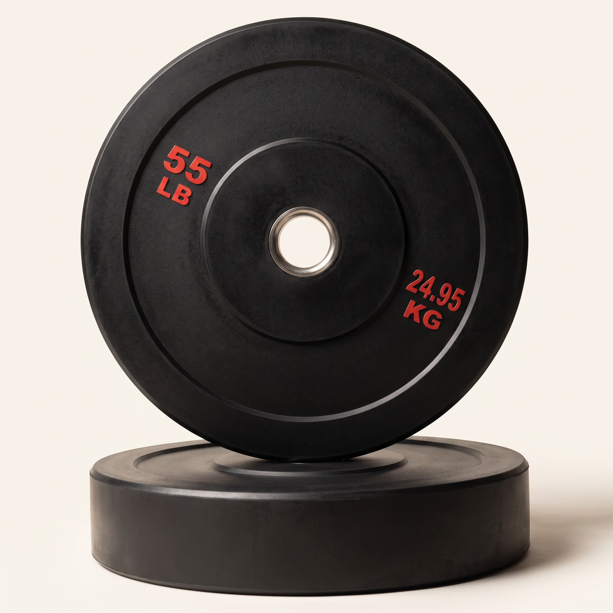 55 lb Olympic Rubber Bumper Weight Plate Set