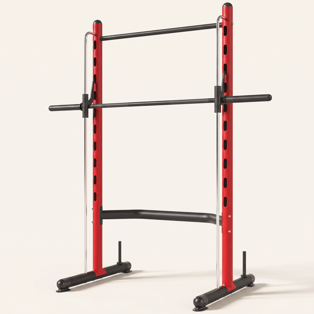 Adjustable Half Rack with Pull-Up Bar & Barbell Supports