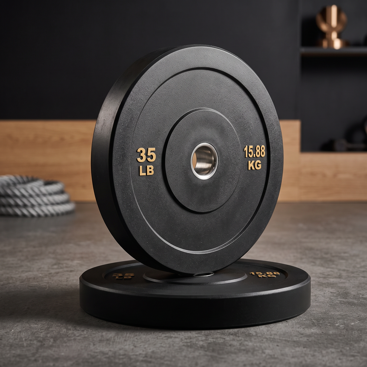35 lb Olympic Rubber Weight Plate Set