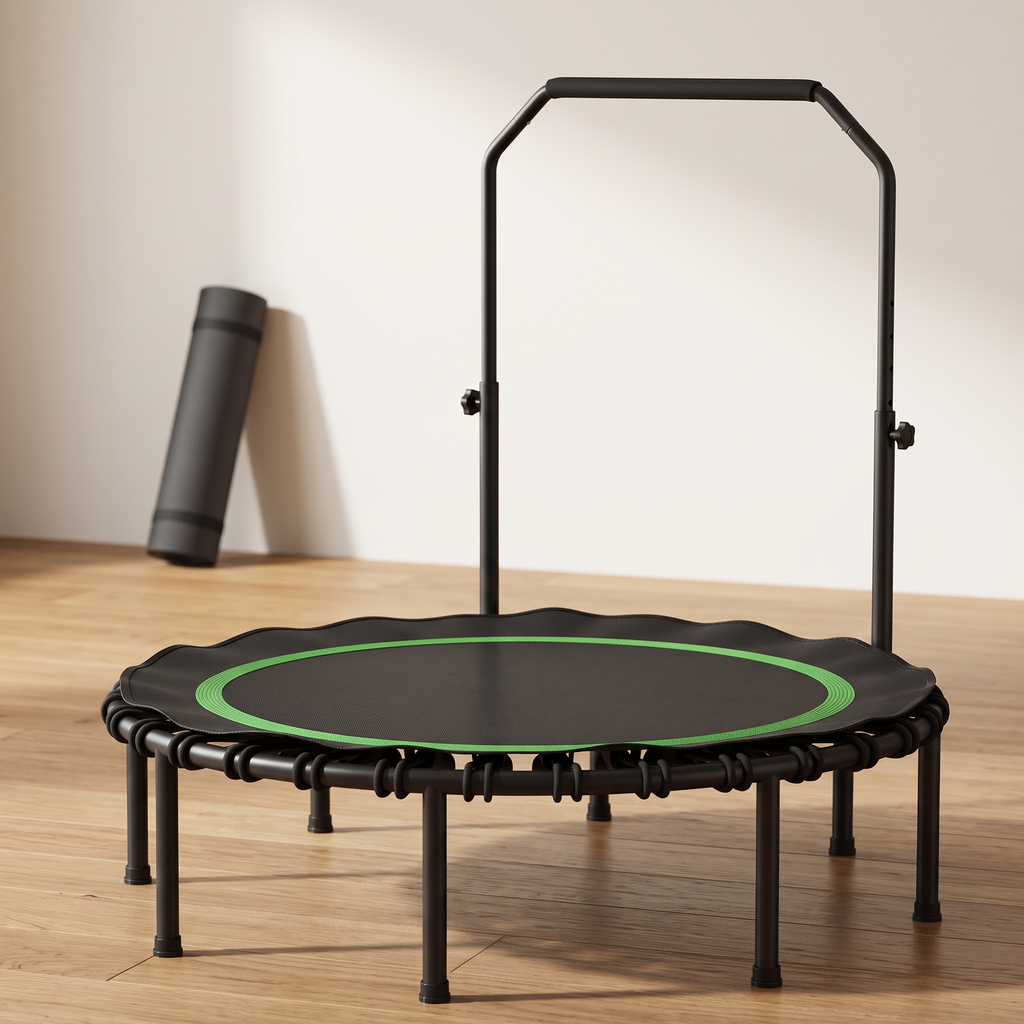 48” Foldable Fitness Trampoline with Adjustable Handle Bar