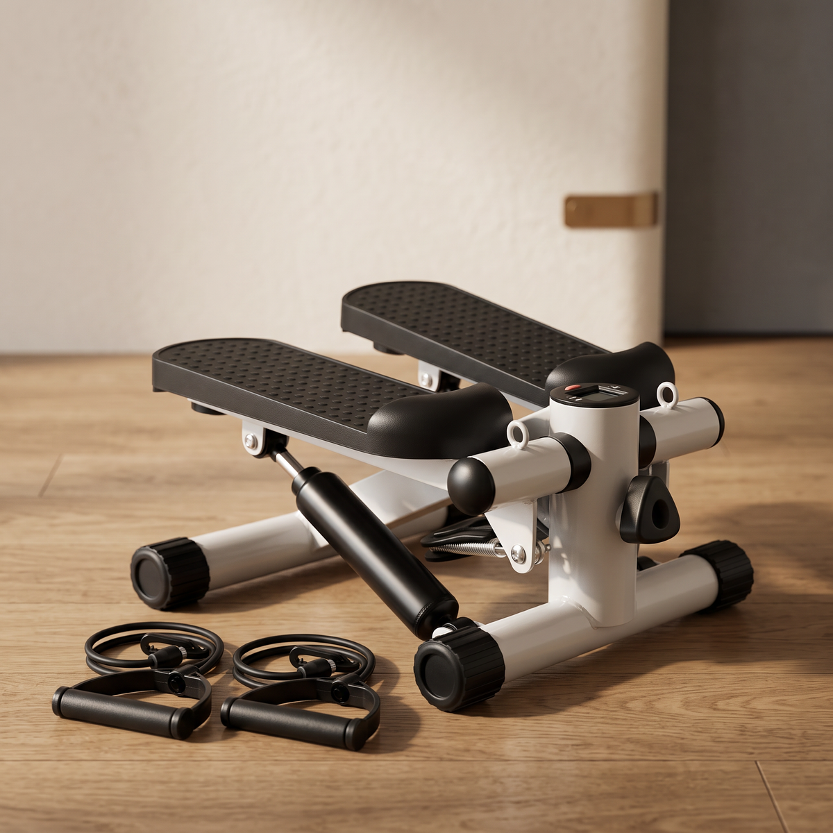 Compact Fitness Stepper with Resistance Bands