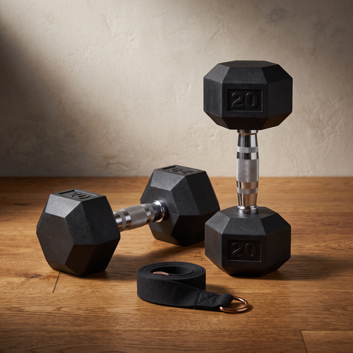 20 lb Rubber Hex Dumbbell Pair