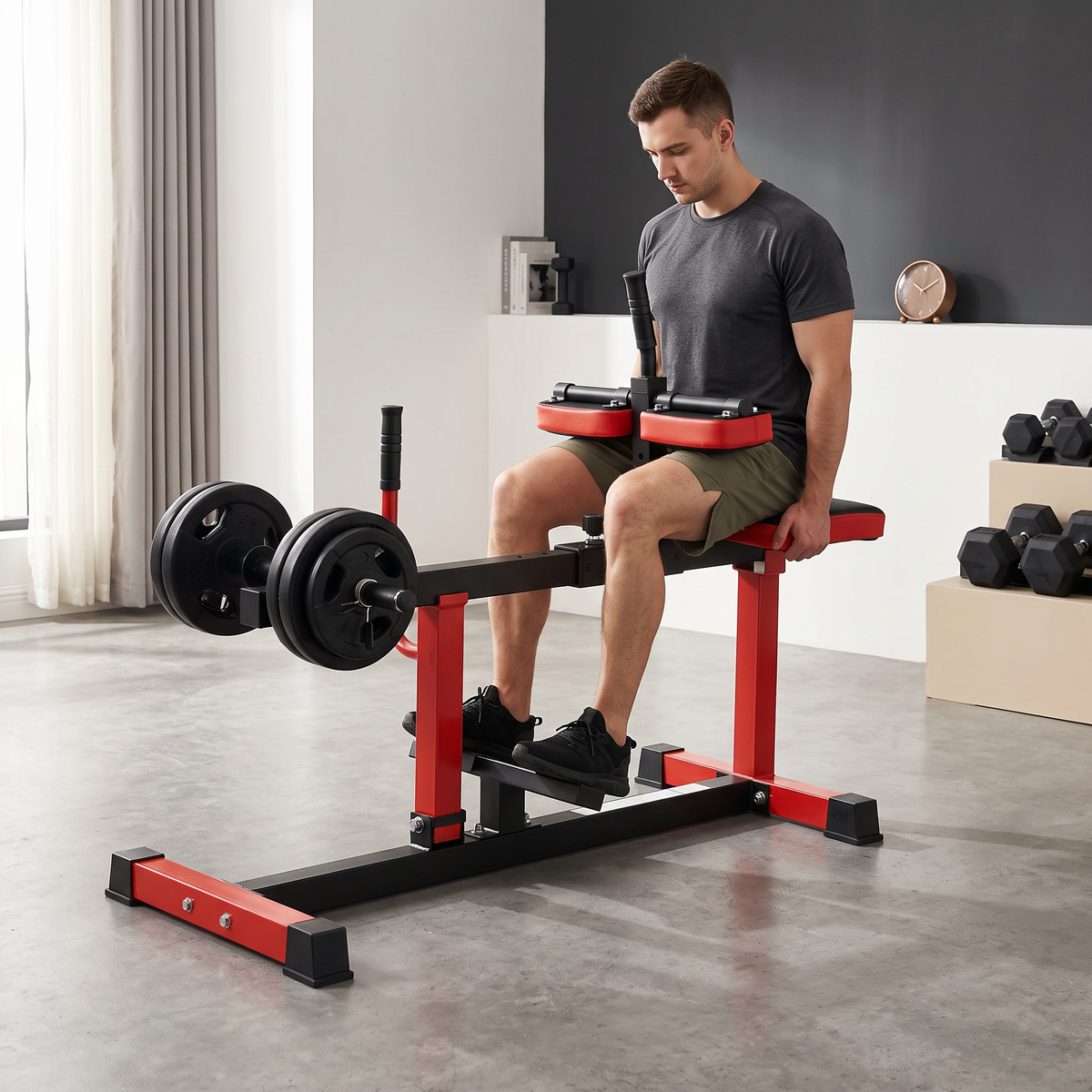 Plate-Loaded Seated Calf Raise Machine