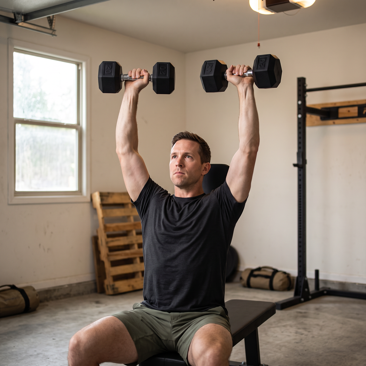 20 lb Rubber Hex Dumbbell Pair