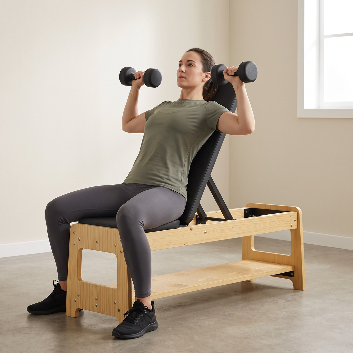 Adjustable Weight Bench with Built-In Dumbbell Storage Rack
