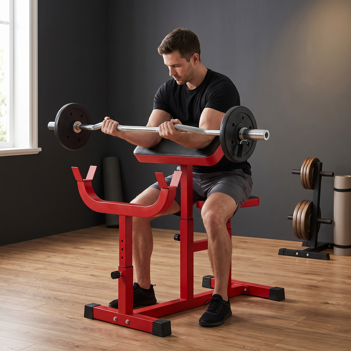 Adjustable Preacher Curl Bench for Strength Training