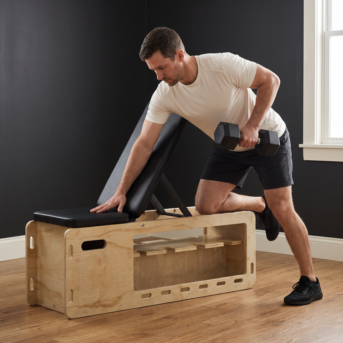 Multi-Function Workout Bench with Dumbbell Storage