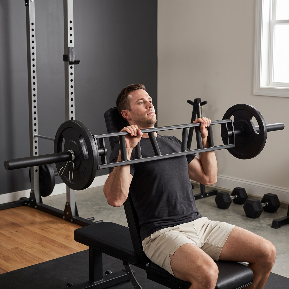 Multi-Grip Swiss Barbell – 2-Inch Olympic Bar