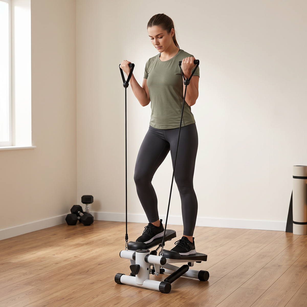 Mini Stepper with Resistance Bands