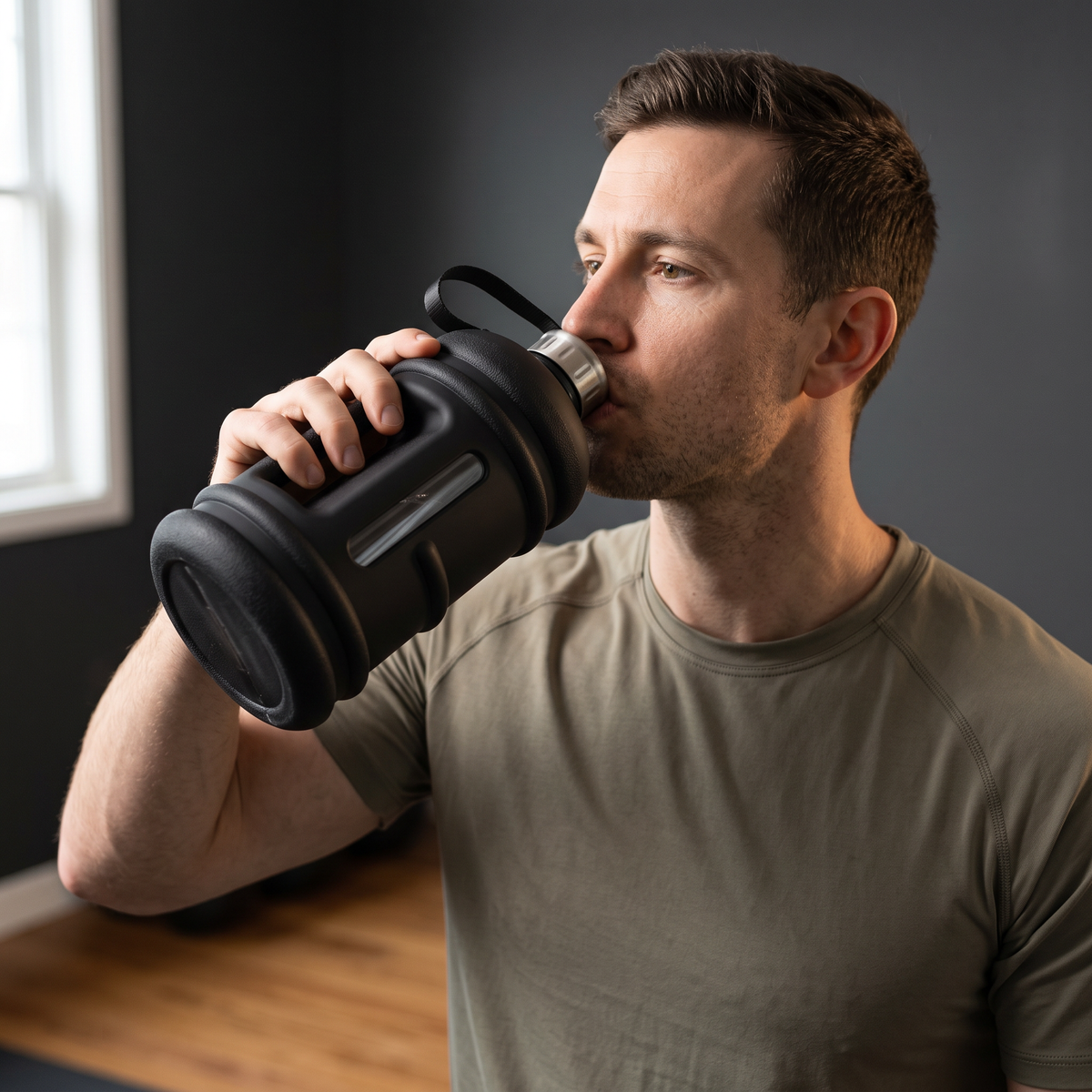 Large Capacity Sports Water Bottle with Carry Handle