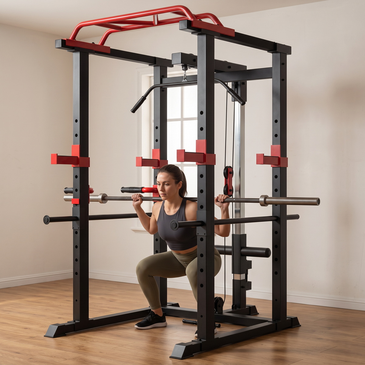 Multi-Function Power Cage & Squat Rack for Home Gym