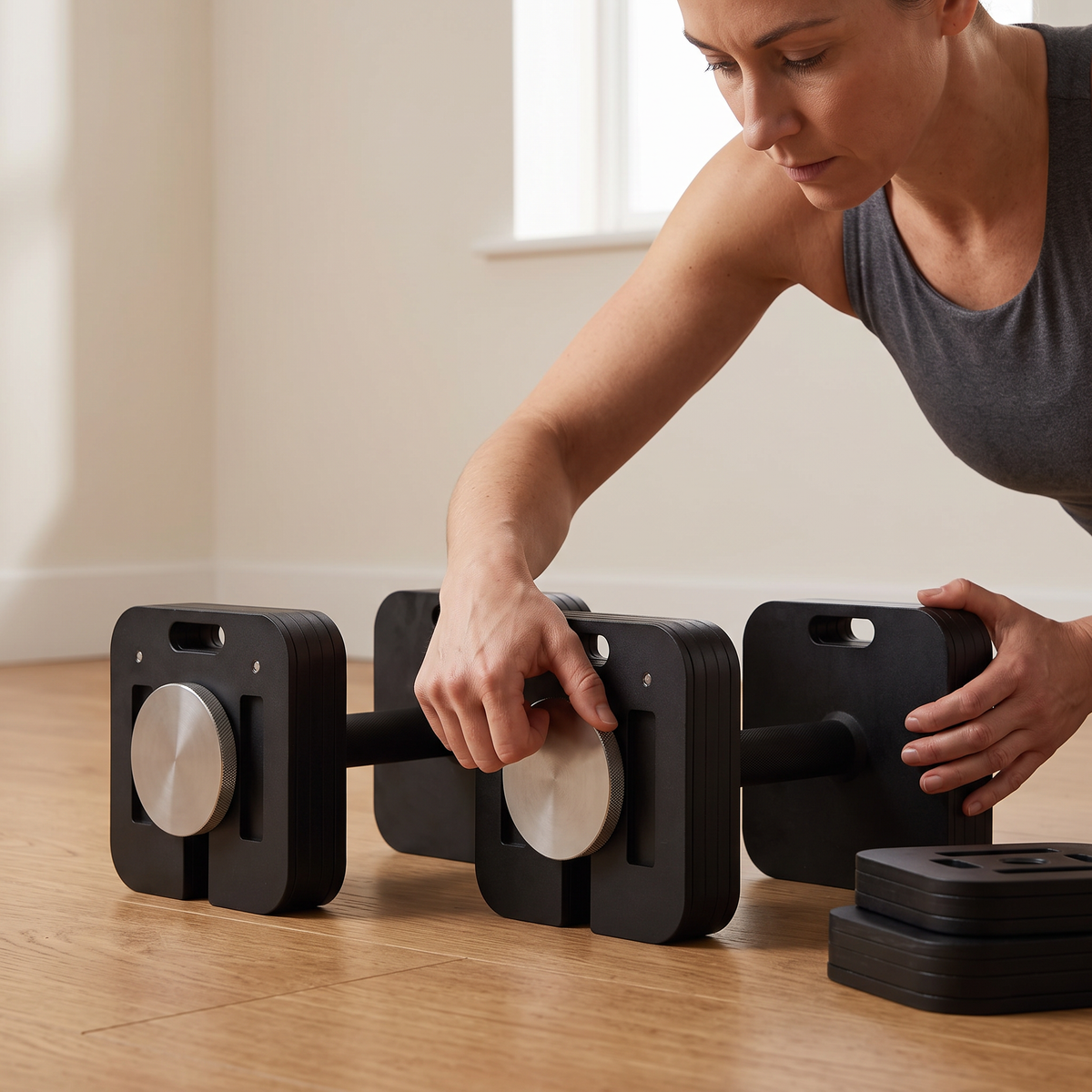 50 lb Adjustable Dumbbell Set, Pair – 100 lb Total for Home Gym