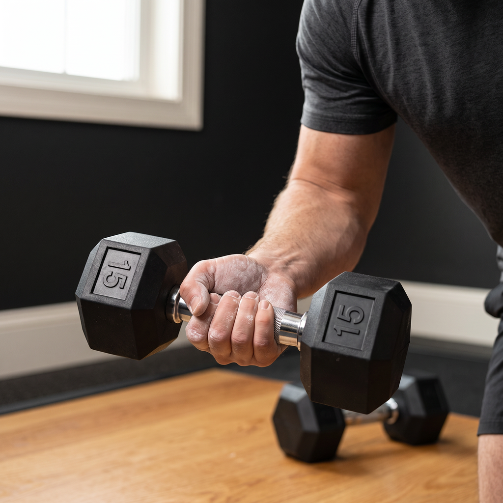 15 lb Rubber Hex Dumbbell Pair