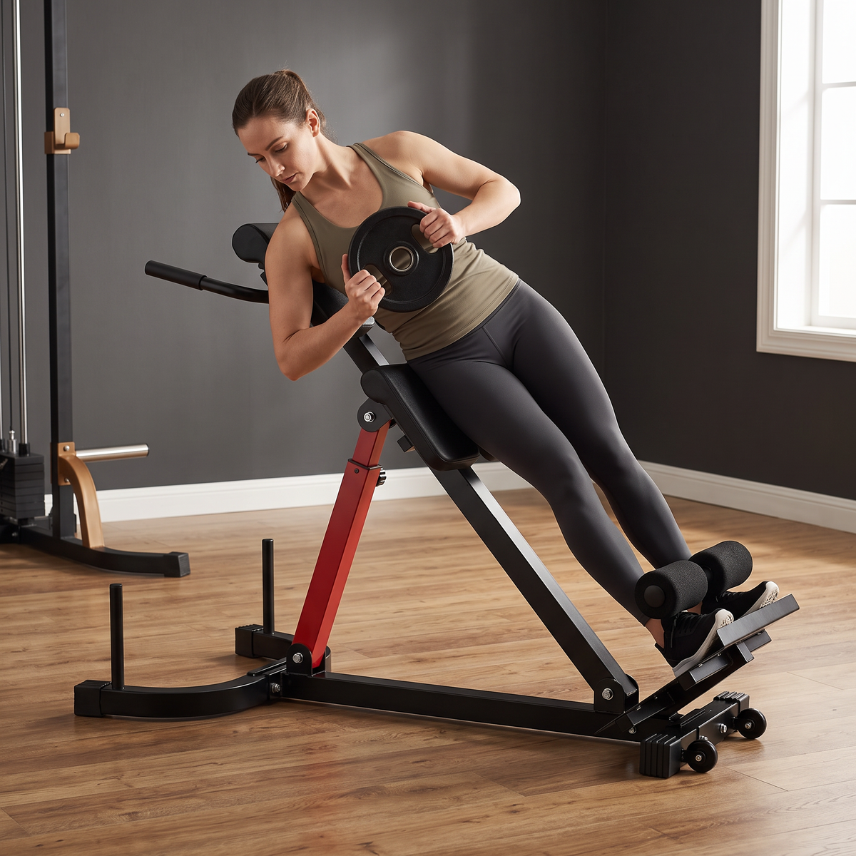 Adjustable Roman Chair Hyperextension Bench – 350 lb Capacity