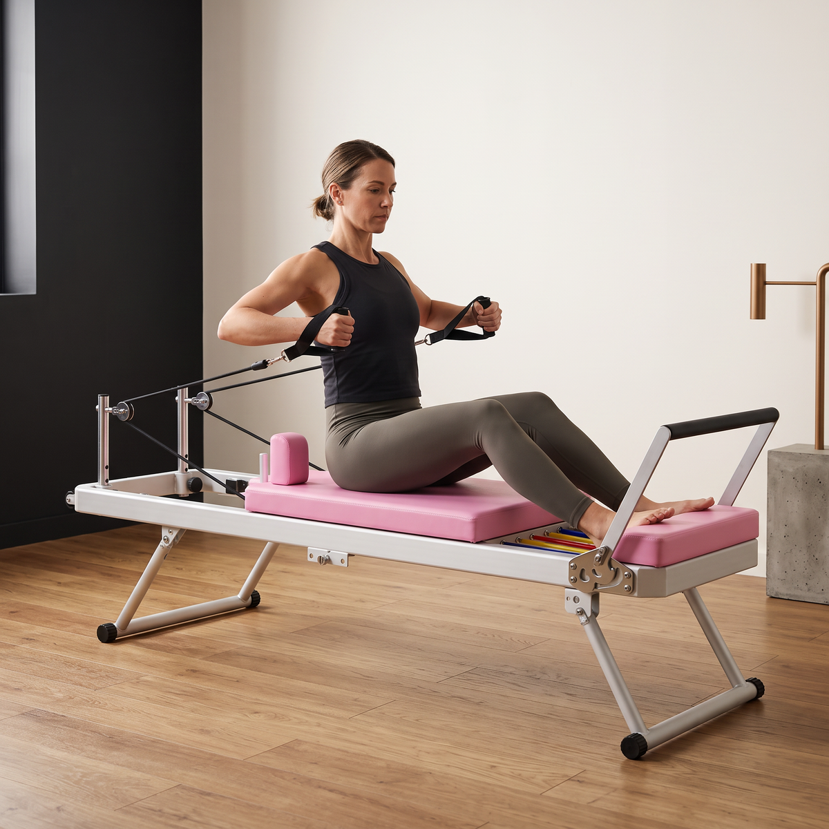 Foldable Pilates Reformer Machine for Home Gym