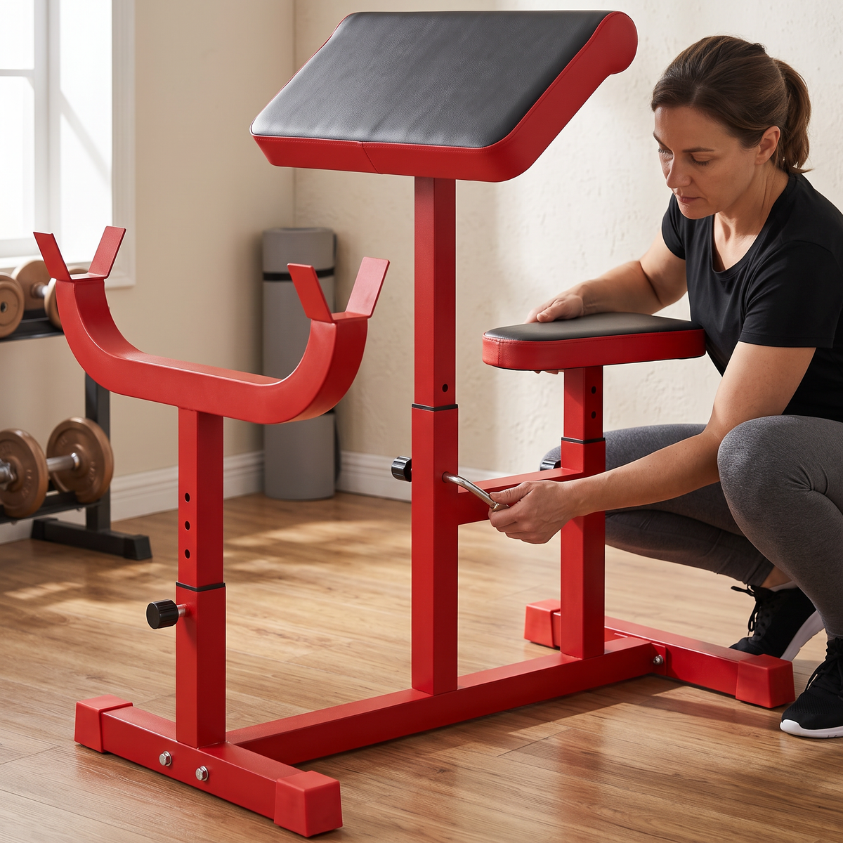 Adjustable Preacher Curl Bench for Strength Training
