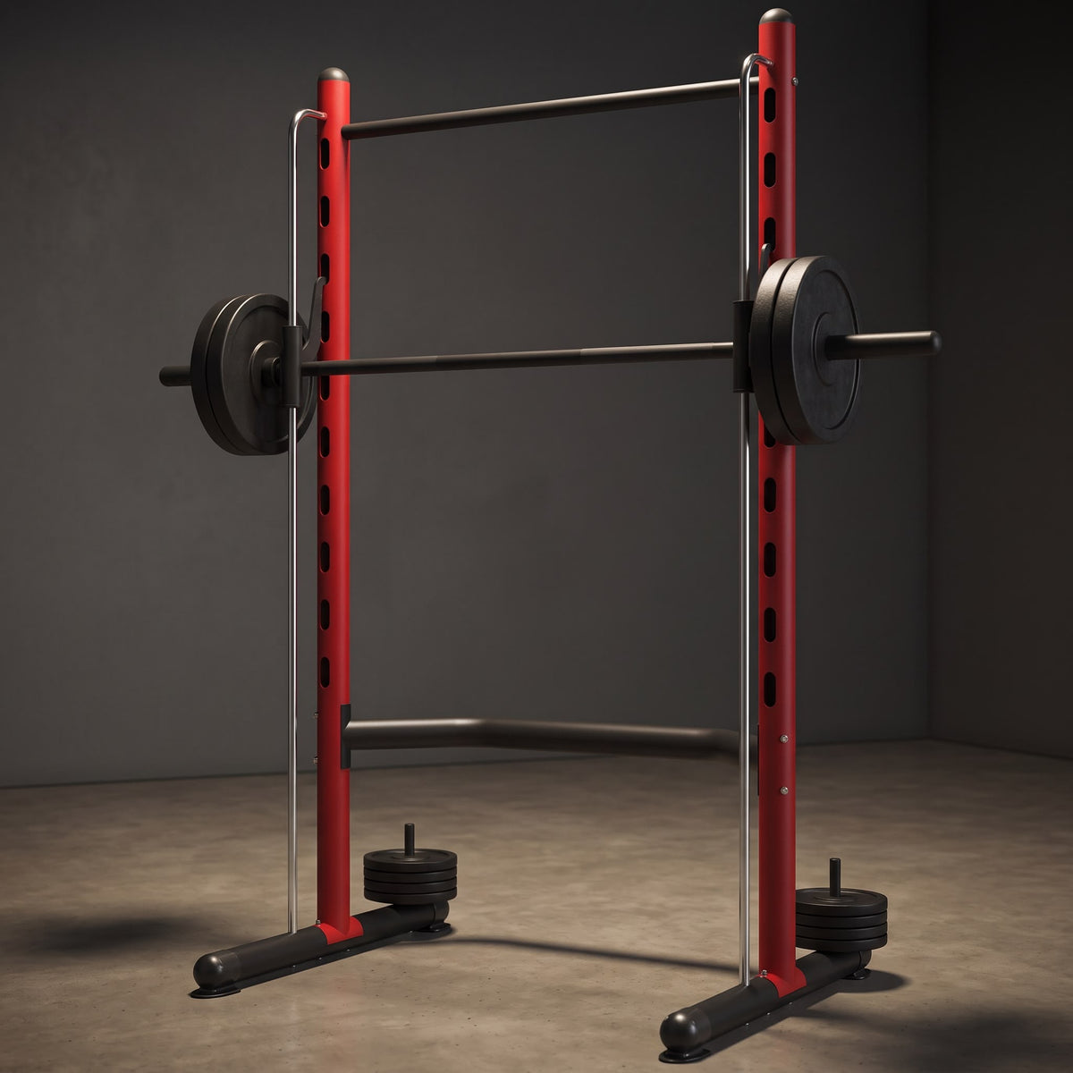 Adjustable Half Rack with Pull-Up Bar & Barbell Supports